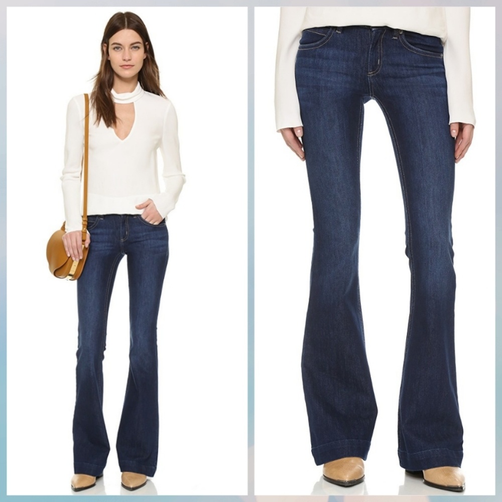 DL1961 denim Joy mid rise dark blue flare jean